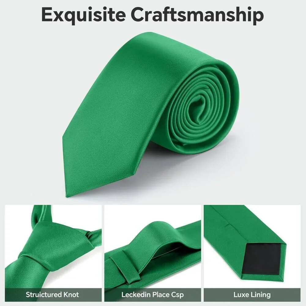 Men's Emerald Green Solid Pure Color Formal 3.15